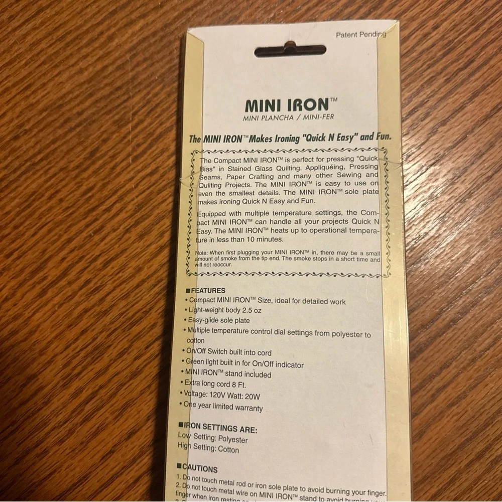 Clover CNI Mini Iron Art No. MCI-900 Crafting Sewing Quilting - Picture 6 of 7